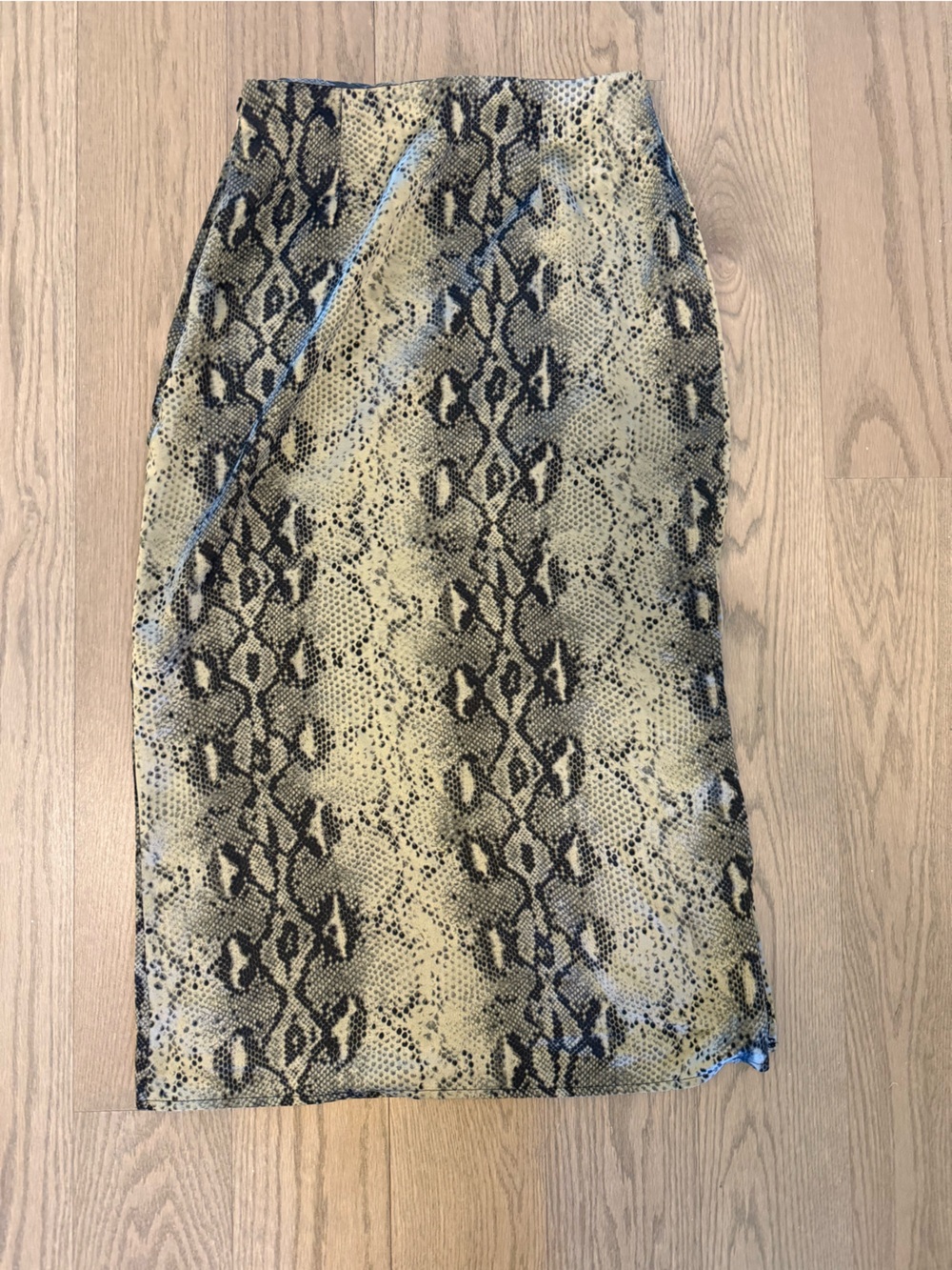 Satin snake print skirt
